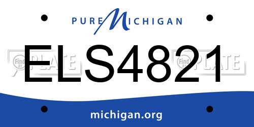 ELS4821 Michigan License Plate