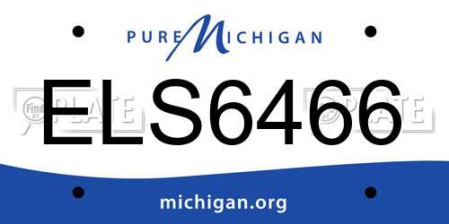 ELS6466 Michigan License Plate