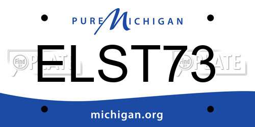ELST73 Michigan License Plate