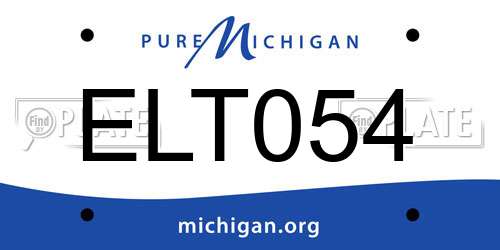 ELT054 Michigan License Plate