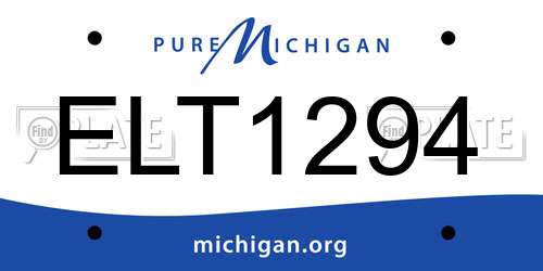 ELT1294 Michigan License Plate