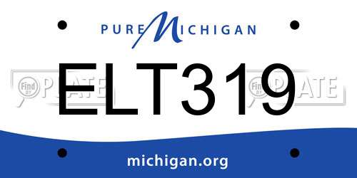 ELT319 Michigan License Plate