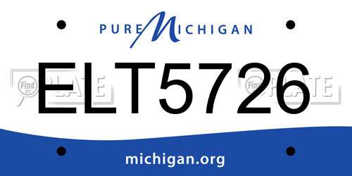 ELT5726 Michigan License Plate