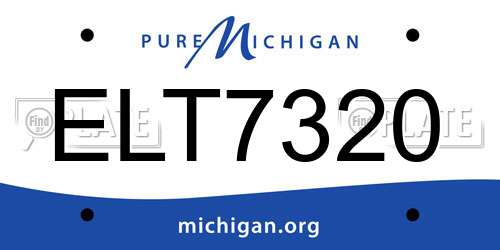 ELT7320 Michigan License Plate