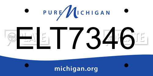 ELT7346 Michigan License Plate