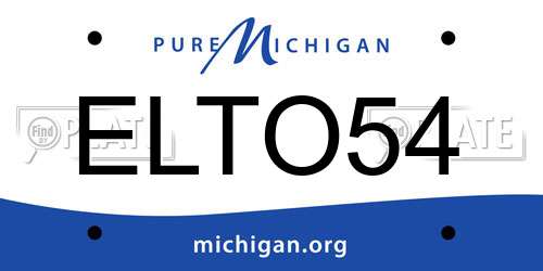 ELTO54 Michigan License Plate