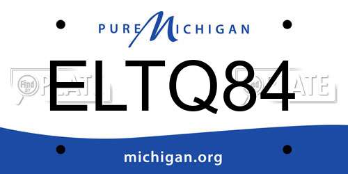 ELTQ84 Michigan License Plate