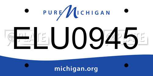 ELU0945 Michigan License Plate