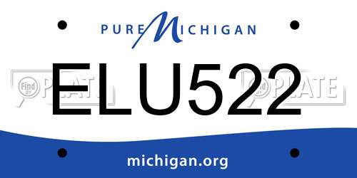 ELU522 Michigan License Plate