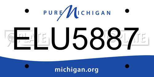 ELU5887 Michigan License Plate