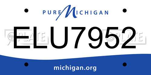 ELU7952 Michigan License Plate