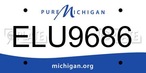 ELU9686 Michigan License Plate