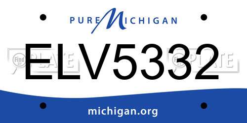 ELV5332 Michigan License Plate
