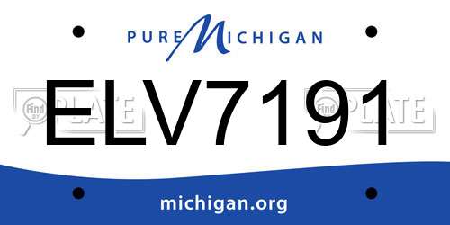 ELV7191 Michigan License Plate