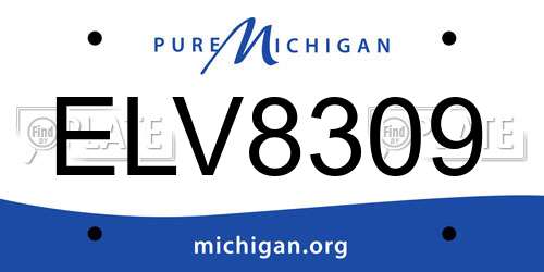 ELV8309 Michigan License Plate