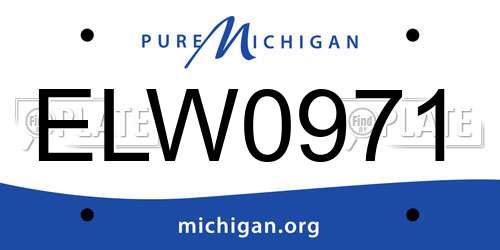 ELW0971 Michigan License Plate