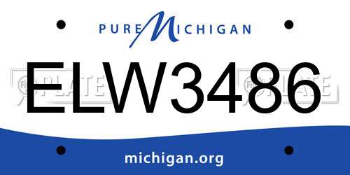 ELW3486 Michigan License Plate
