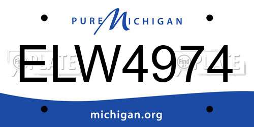 ELW4974 Michigan License Plate