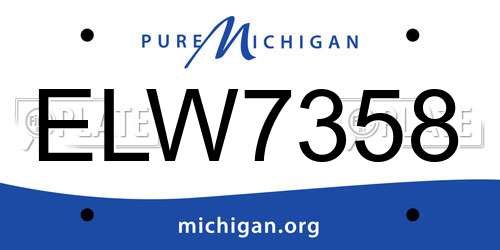 ELW7358 Michigan License Plate
