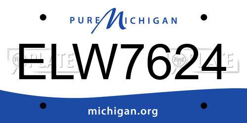 ELW7624 Michigan License Plate