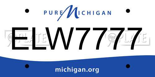 ELW7777 Michigan License Plate