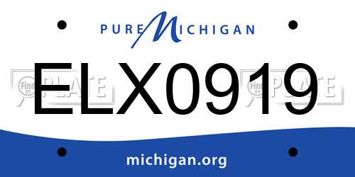 ELX0919 Michigan License Plate