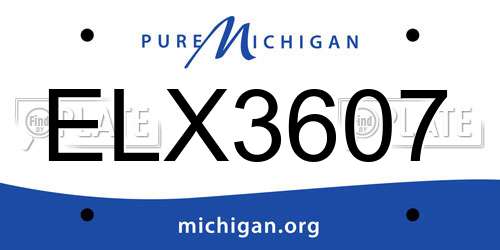 ELX3607 Michigan License Plate