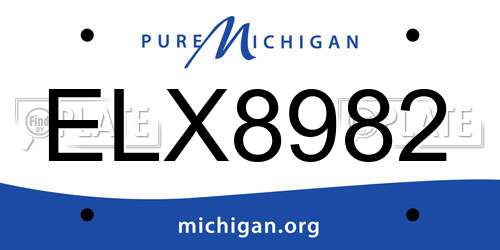ELX8982 Michigan License Plate