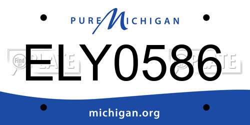 ELY0586 Michigan License Plate