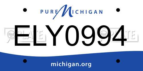 ELY0994 Michigan License Plate