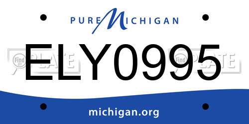 ELY0995 Michigan License Plate
