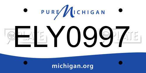 ELY0997 Michigan License Plate