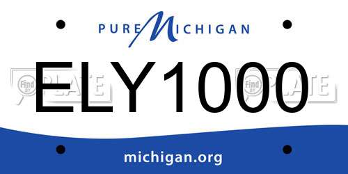 ELY1000 Michigan License Plate