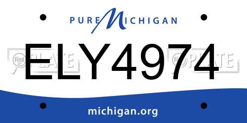 ELY4974 Michigan License Plate