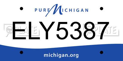 ELY5387 Michigan License Plate