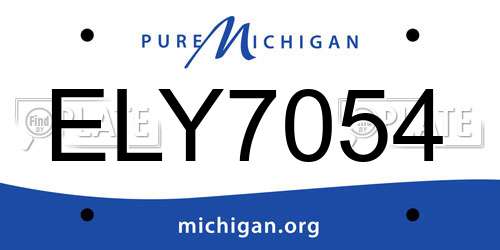 ELY7054 Michigan License Plate