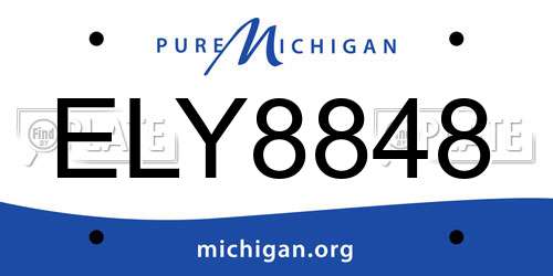 ELY8848 Michigan License Plate