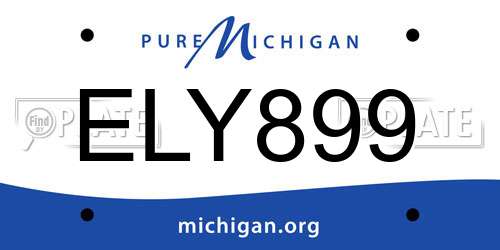 ELY899 Michigan License Plate