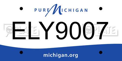 ELY9007 Michigan License Plate