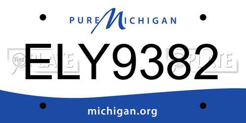 ELY9382 Michigan License Plate
