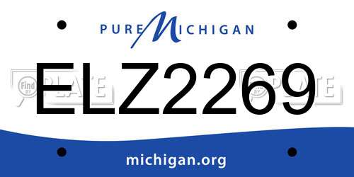 ELZ2269 Michigan License Plate