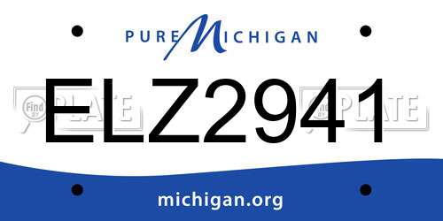 ELZ2941 Michigan License Plate