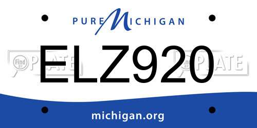 ELZ920 Michigan License Plate