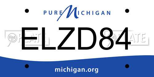 ELZD84 Michigan License Plate