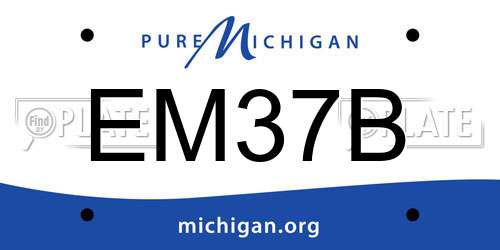 EM37B Michigan License Plate