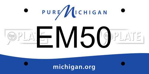 EM50 Michigan License Plate