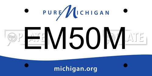 EM50M Michigan License Plate