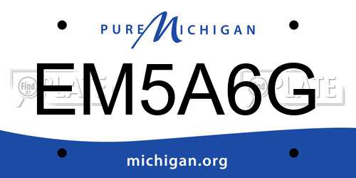 EM5A6G Michigan License Plate
