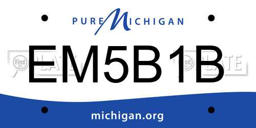 EM5B1B Michigan License Plate