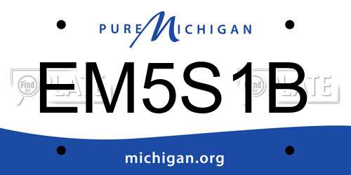 EM5S1B Michigan License Plate